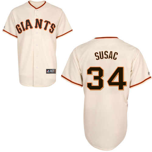 Andrew Susac #34 Youth Baseball Jersey-San Francisco Giants Authentic Home White Cool Base MLB Jersey